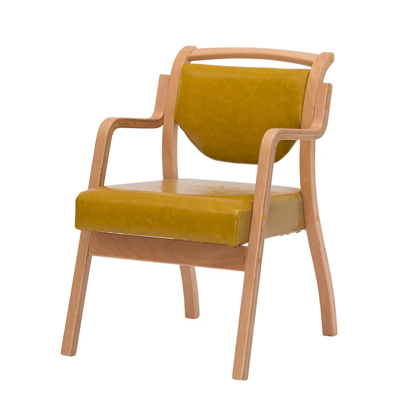 #Simple Modern Solid Wood Dining Chair Home Leisure Armchairs For Events Soft Bag