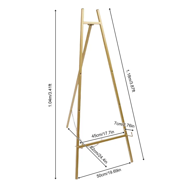 2Pcs Gold Foldable Floor Easel Stand Tall Steel Pipe Wedding Shops Display Rack Drawing Poster For Wedding PatyDisplay Stand