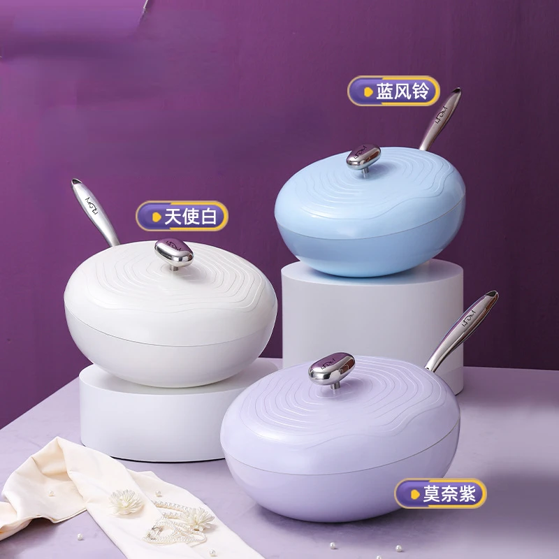 

Korean Style Non Stick Pan Pebbles Die Cast Aluminum Flat Bottom Household General Cooker For Induction Cooker Gas Range Wok