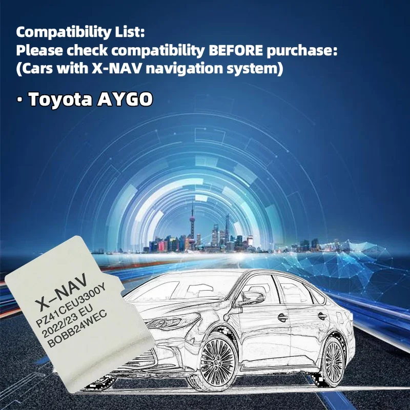 Voor Toyota AYGO 2023 Navigatie TF Card X-NAV Sat Nav Nieuwste Update EU RU UK Kaart PZ41C-EU330-0Y Auto Accessoires 8 GB