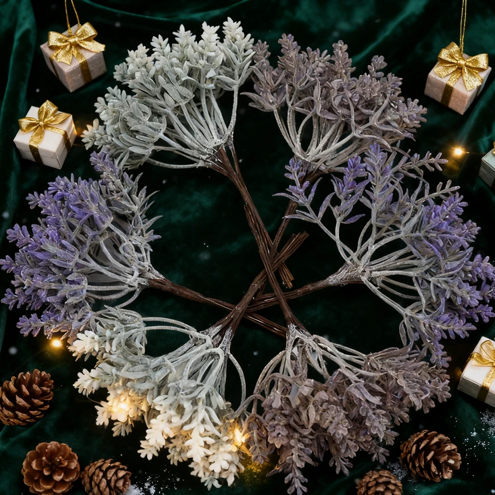 

1PC Artificial Plastic Flowers Christmas Tree Decora Vases Home Room Wedding Party Fake Plants Gifts Box Diy Wreath Scrapbooking