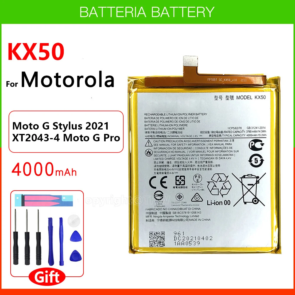 100% Original Genuine New High Quality Replacement Battery KX50 For Motorola Moto G Stylus 2021 Xt2115 Kx50 Batteries