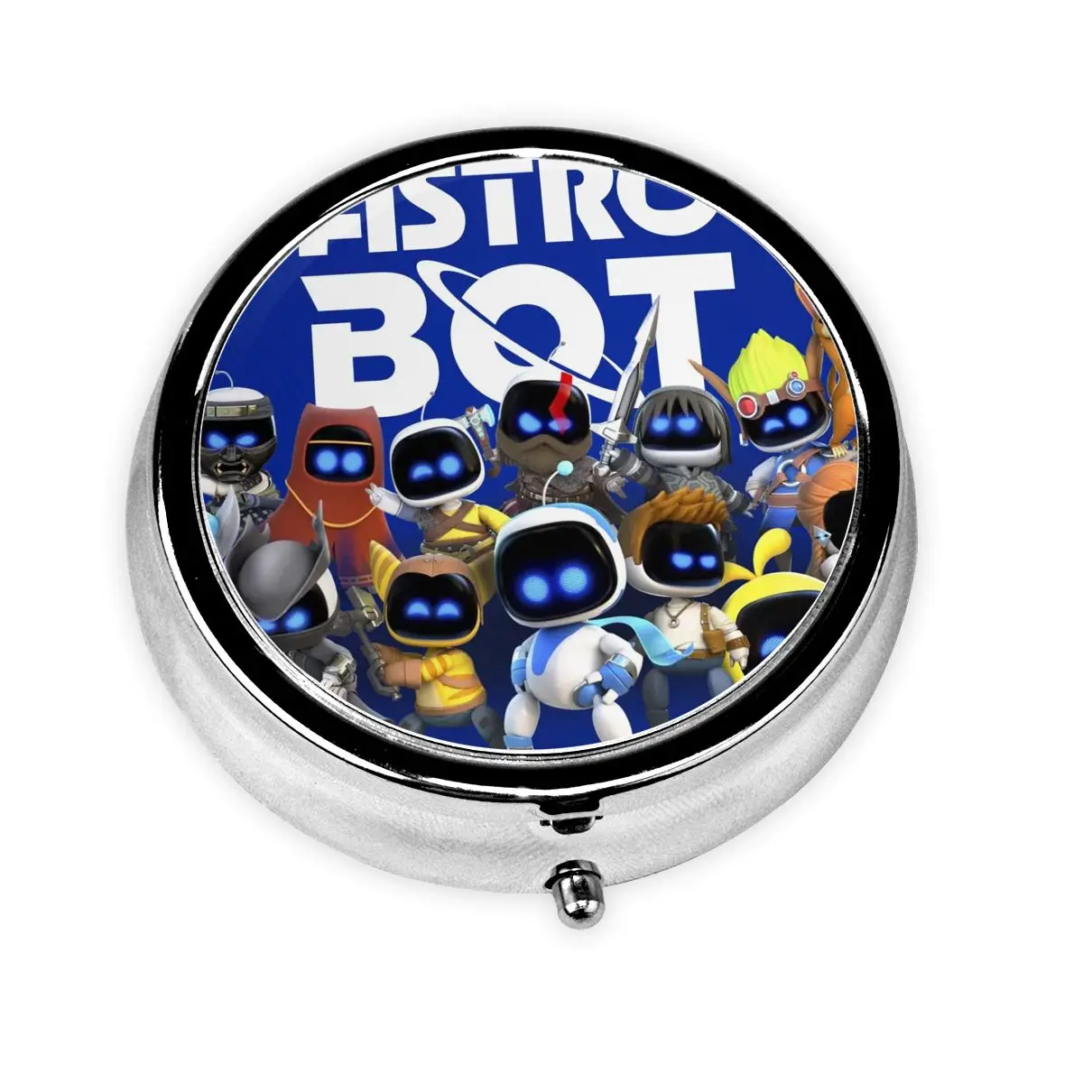 

Игра A-Astros, круглый органайзер для таблеток, космический мультяшный робот, дизайн, аптечка, коробка для таблеток, разветвители, коробка для хранения, карманы, кошелек