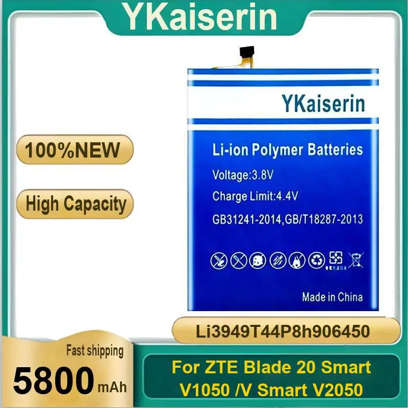 

Mobile Phone Battery Li3949t44p8h906450 5800Mah For Zte Blade 20 Smart V1050 V V2050