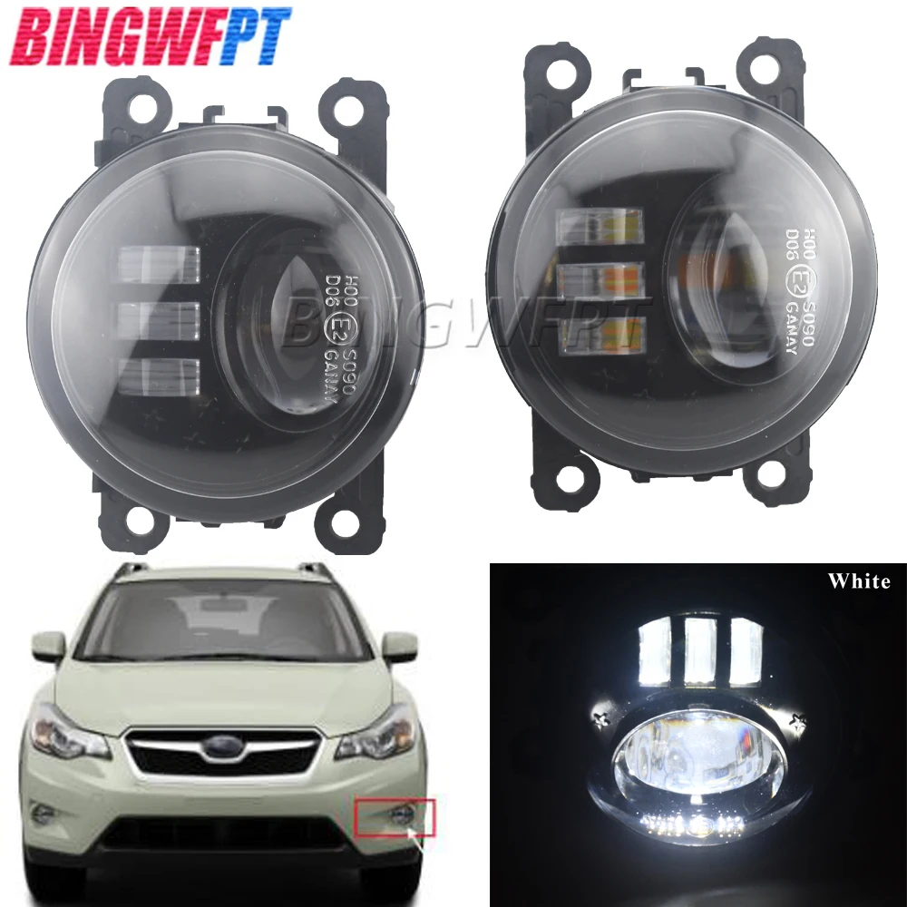 Double LED Fog Lights Car Front Fog Lamps Light DRL 12V For Subaru WRX STI Forester BRZ XV Outback Impreza Legacy Justy Levorg