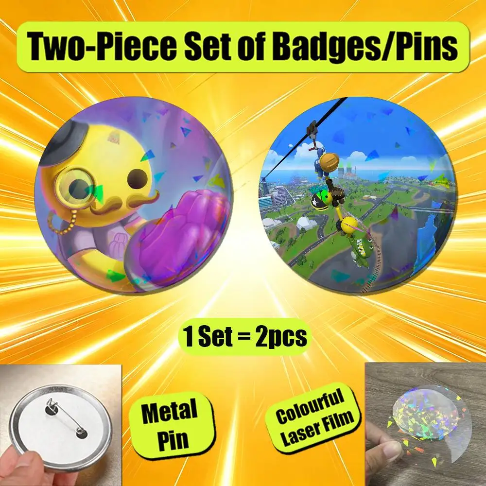 Round Pin Button Brooch Decor Fans Collection Gift Cosplay Custom 2PCS Set For Wobbly Life Badge 25mm 32mm 58mm 44mm 75mm