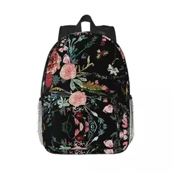 Midnight Floral Backpacks Boys Girls Bookbag Fashion Children School Bags Travel Rucksack Shoulder Bag Large Capacity