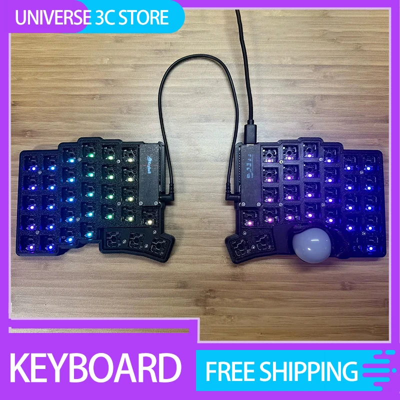 Keyball 39/44/61 Split Keyboard Kit Screen Customized Wired Single-Mode Three-D Keyball Split Mechanical Keyboard Kit Pc Gamer