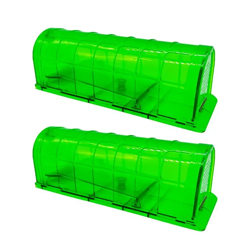 

2pcs Humane Rat Trap Translucent Chipmunks Live Traps Harmless To Human Mice Catcher Outdoor Humane Rat Trap Cage Animal Catcher