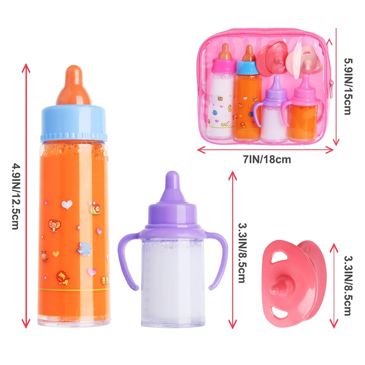 N38R_My Sweet Baby Disappearing Doll Feeding Set 6 Piece Doll Feeding Set