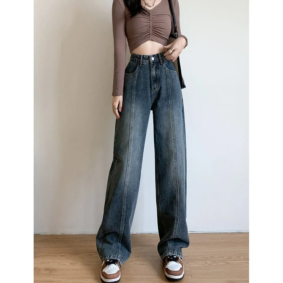 Stretch Vintage Jeans for Women High Waist Boyfriend Jeans Women Denim  Pants Straight Pants Washed Trousers Streetwear Jeans