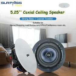 Frameless Narrow Edge Shell PA System Speaker 5.25inch Coxial Ceiling Speaker Passive Speaker For Home Background Music System