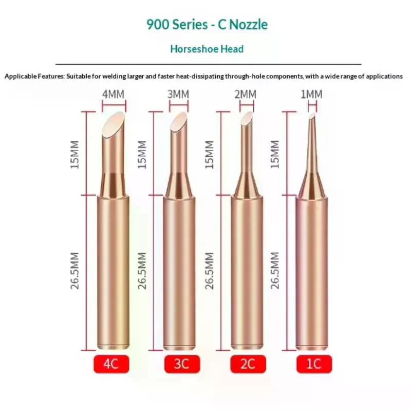 Ujung solder tembaga murni 900, ujung solder tembaga murni non-magnetik, ujung solder listrik