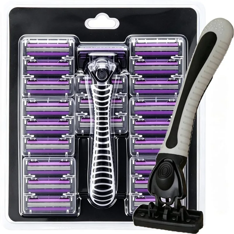 Stainless Steel Cutter Head with Blades Reusable Razor Imported Blade Multi Head Change Blade Razors Shaving Accessories