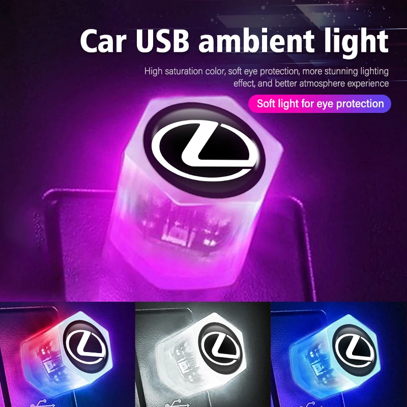 Colorful Car USB Ambient Light Plug Play Mini LED Atmosphere Lamp For Lexus CT ES GS NX IS250 CT200h IS300h ES300h ERX400h NX300