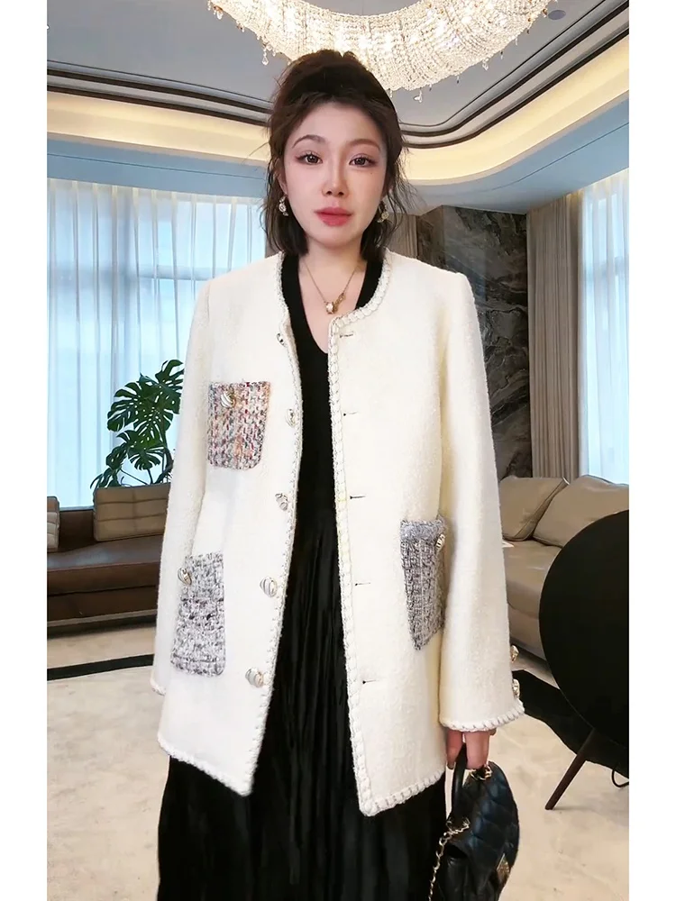 

ME Color Bag Small Fraance 2025 Early Spring Versatile New Outerwear MEQS0455 Women's ort Coat Casual Loose Fit Long Sve