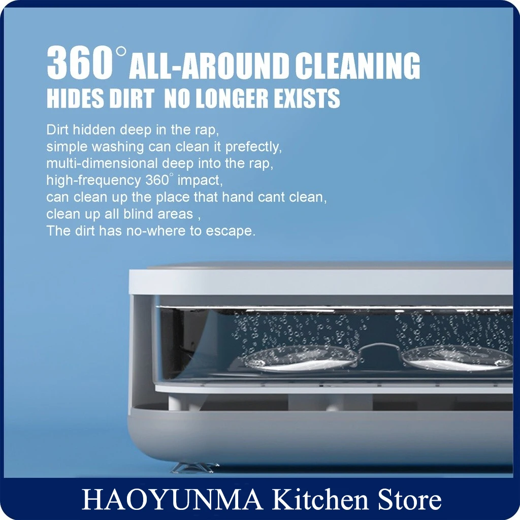 Macchina per la pulizia ad ultrasuoni 45000Hz detergente per lavaggio a vibrazione ad alta frequenza lavaggio gioielli occhiali orologio anello dentiere detergente