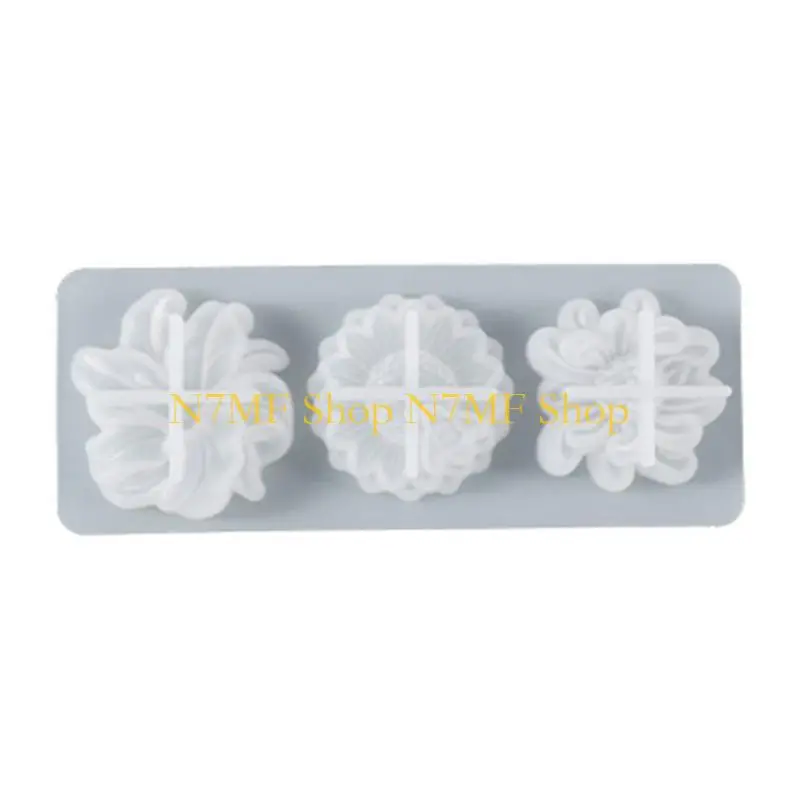 

N7MF 3D Crown Flower Patch Decor Mold Epoxy Resin Silicone Mold Jewelry Casting