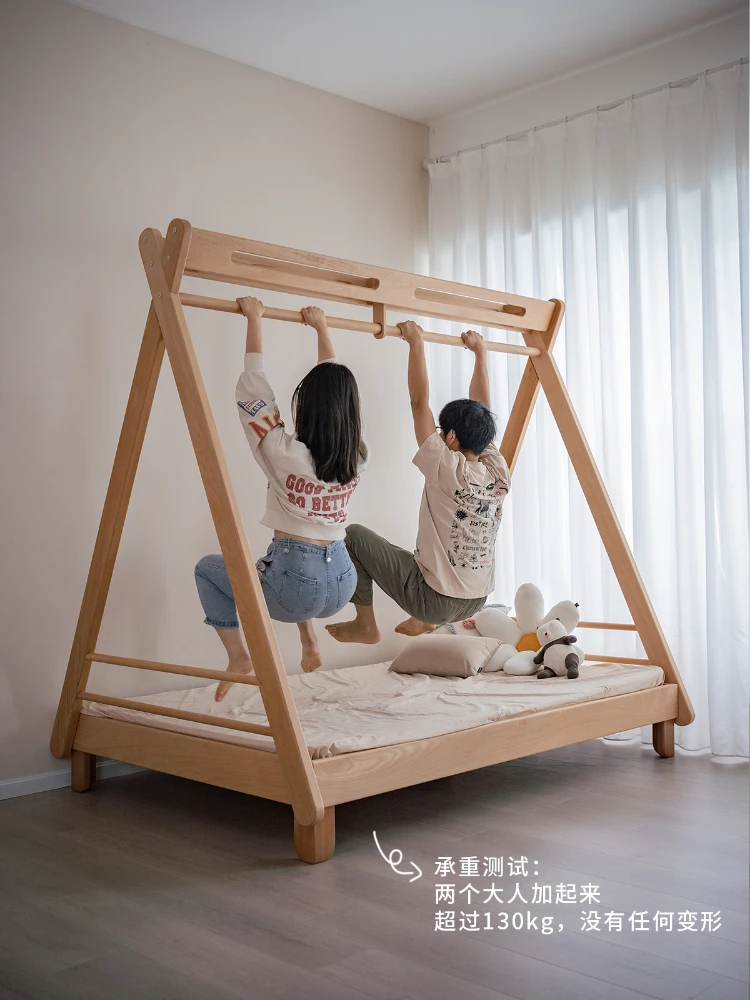 Tempat tidur anak, tenda, tempat tidur hiburan, kayu solid ayunan multifungsi