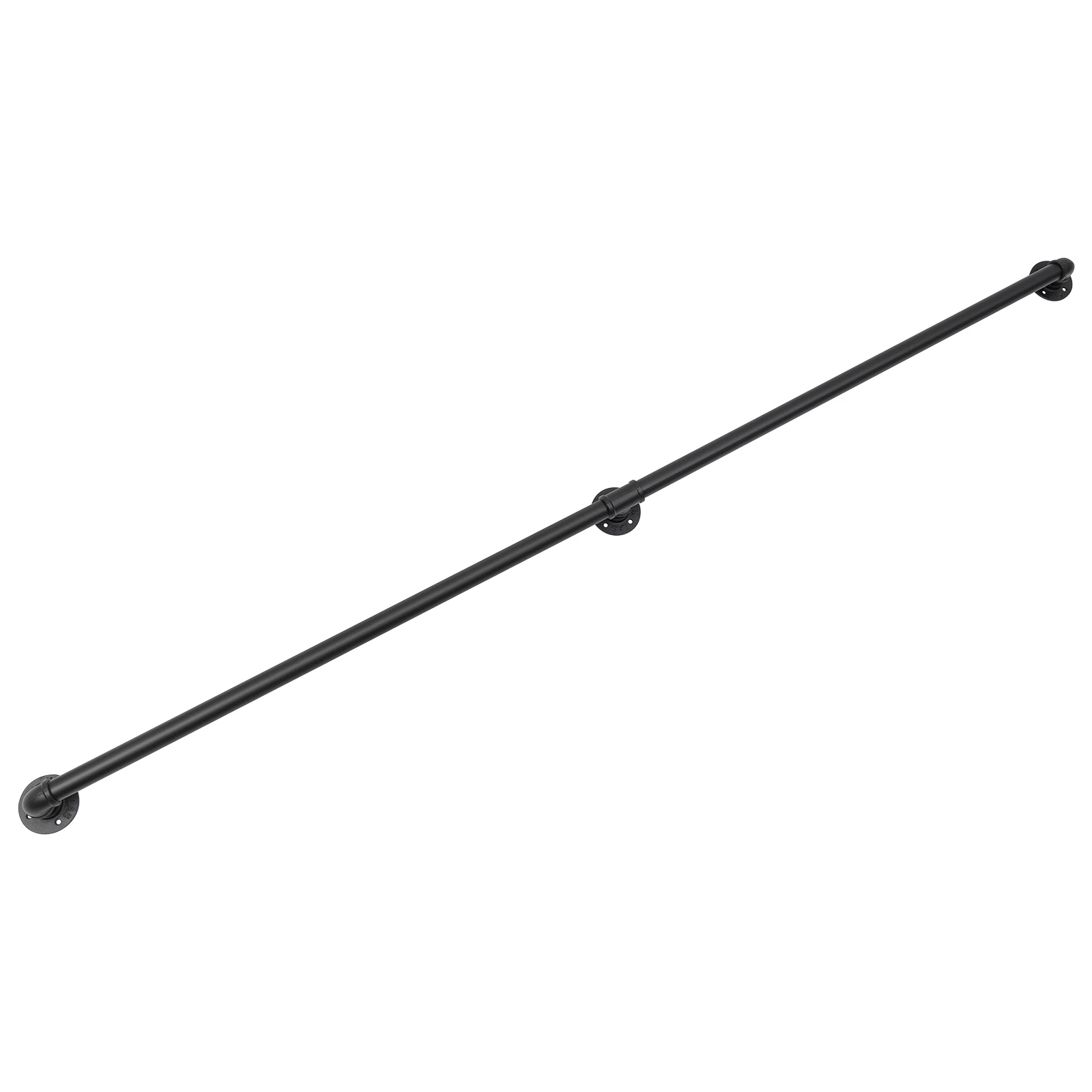 6.6 FT Pipe Stair Handrail Staircase Handrail Galvanized Iron Pipes for Wall Mount, Metal Sturdy Load-Bearing Capacity Handrail