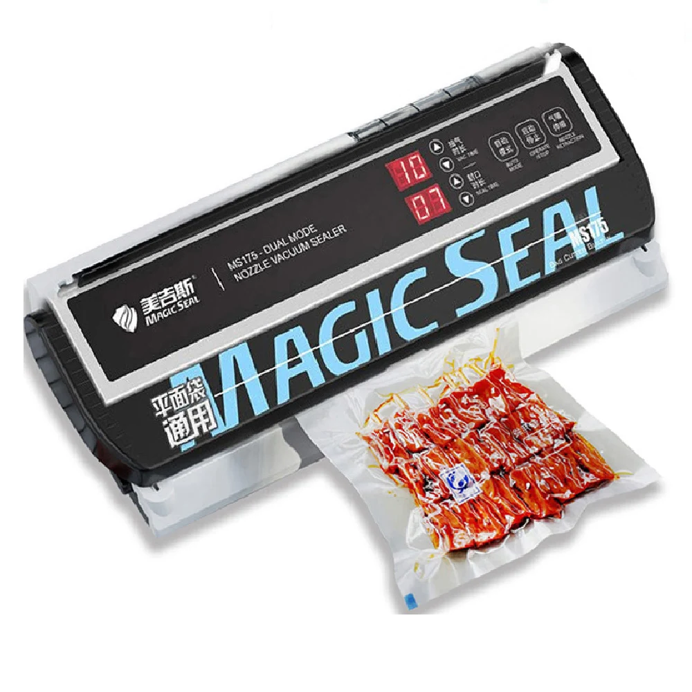 

MAGIC SEAL MS175 Вакуумный упаковщик для влажных пищевых продуктов, вакуумный упаковщик, упаковочная машина для дома, профессиональный упаковщик для пищевых пластиковых пакетов