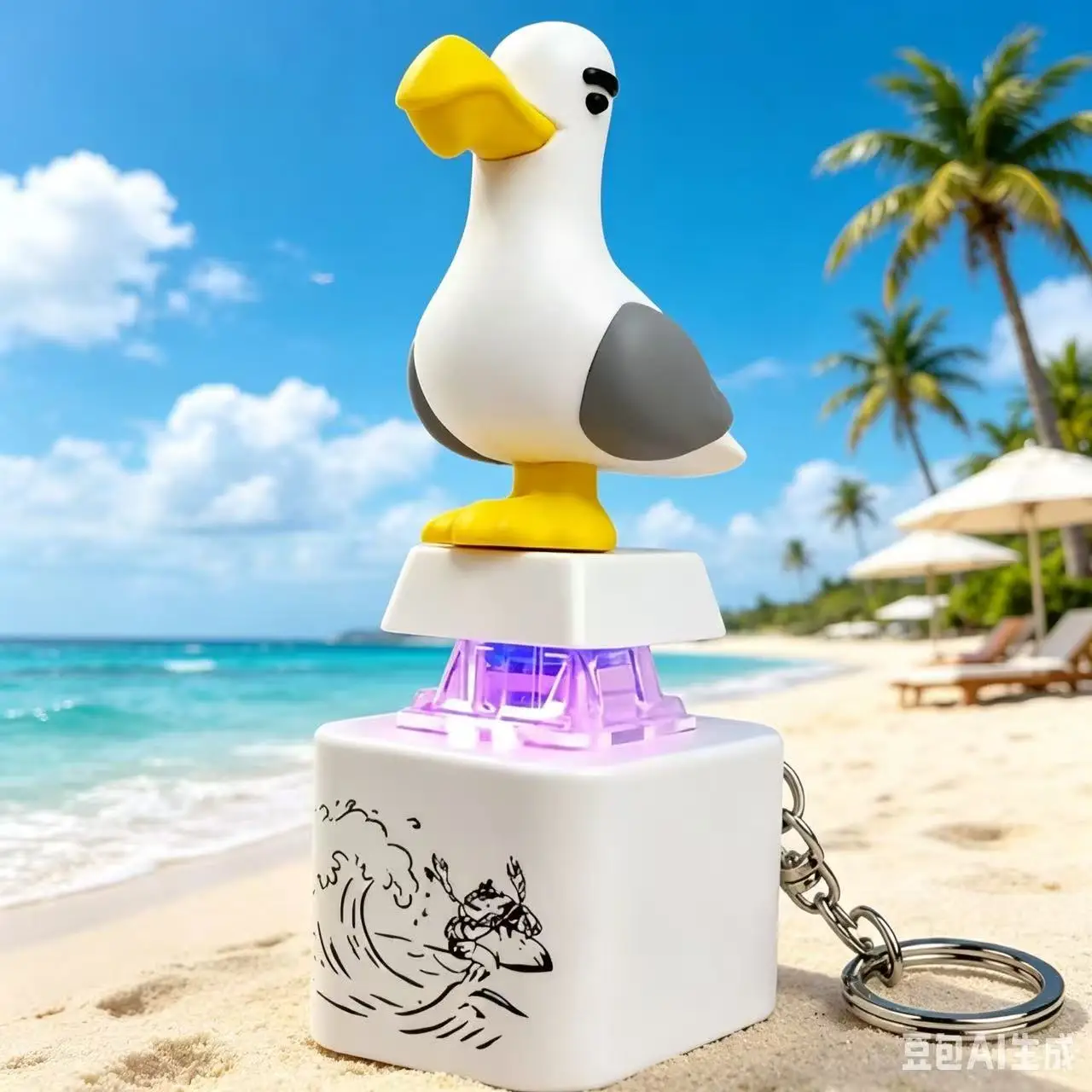 2007Seagull Mine Keychain, USB Clicky Keyboard Fidget Button, LED Sound Keychain*** view 2