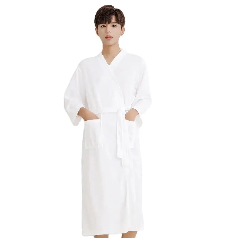 2024 Summer Fashion Men Women Light-weight Breathable Soft Sleeping Robe Comfortable Couples' sleepwear Home-Clothes Night-Dress