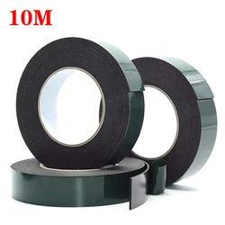 10M PE Foam Double-Sided Adhesive Tape 8-50cm Width Thickened Sponge Green Film Black Shockproof Waterproof Super Strong Tape