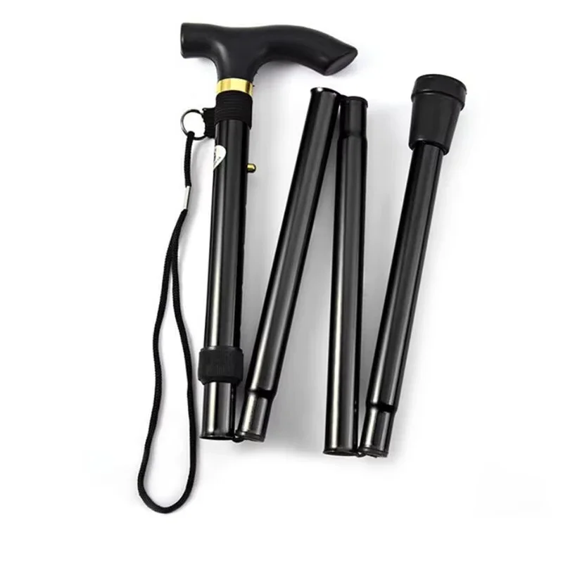 Hot Lightweight Foldable Walking Stick Elderly Hand Cane Outdoor Trekking Hiking Travel Crutch Senior Daily Assistance Support