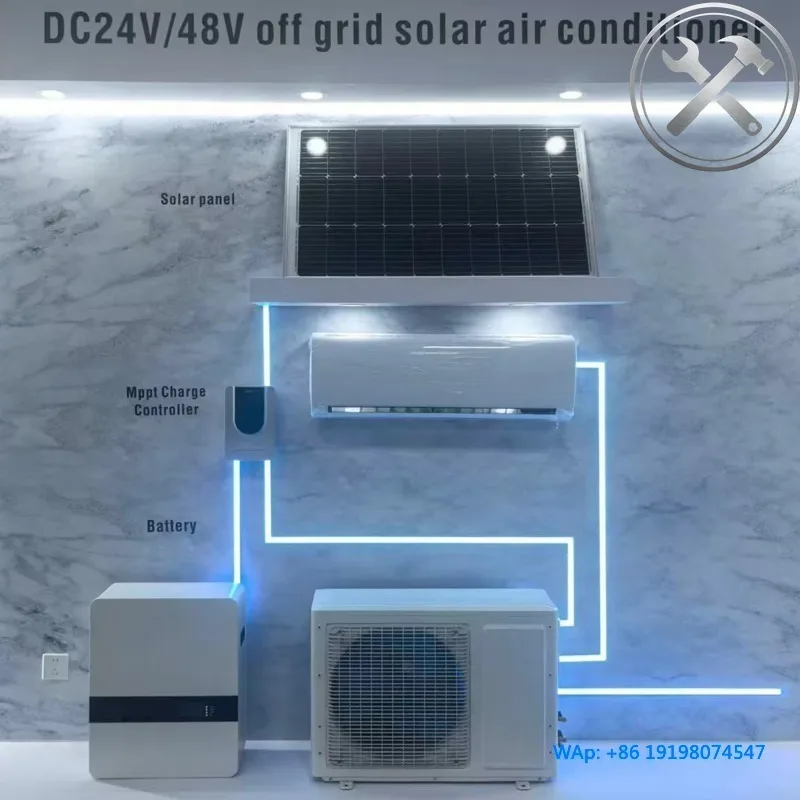 

Автономный солнечный кондиционер 1-2.5 тонны с литиевой батареей для дома, отеля, улицы. Быстрая доставка.