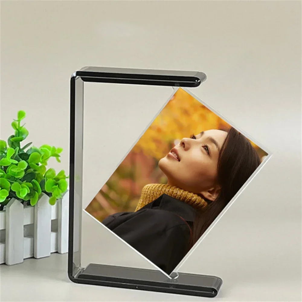 Photo Picture Wall 6 Inch Creative Double Sided Rotating Furnishing High-definition Transparent Acrylic Shadow Box Poster Frame