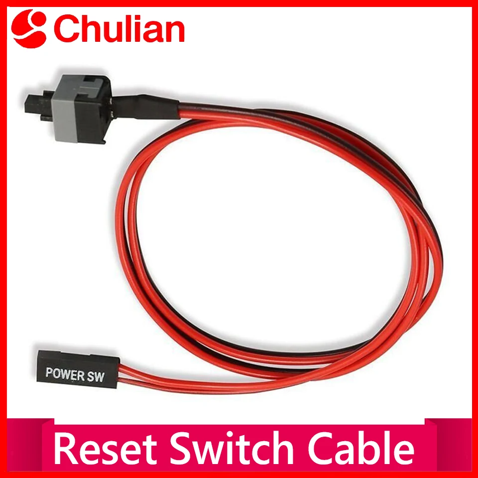 Computer Power Reset Switch Cable Supply I/O PC Motherboard Cable and Button Switch Replace a Broken Power Switch Cable
