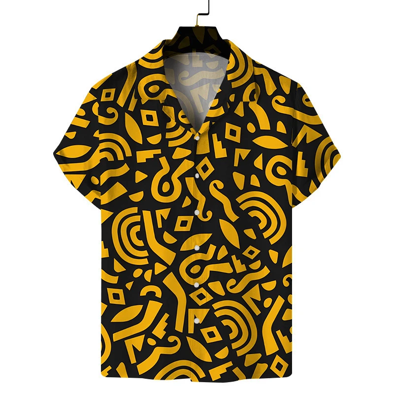 Hawaiian Print Beach Style Loose Casual Short Sleeve Men's Shirt Harajuku Trend Summer Casual Collared Shirt Comfortable Tops