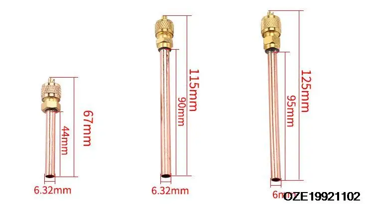 Air Conditioner Refrigeration 6mm OD Tube Service Access Valve