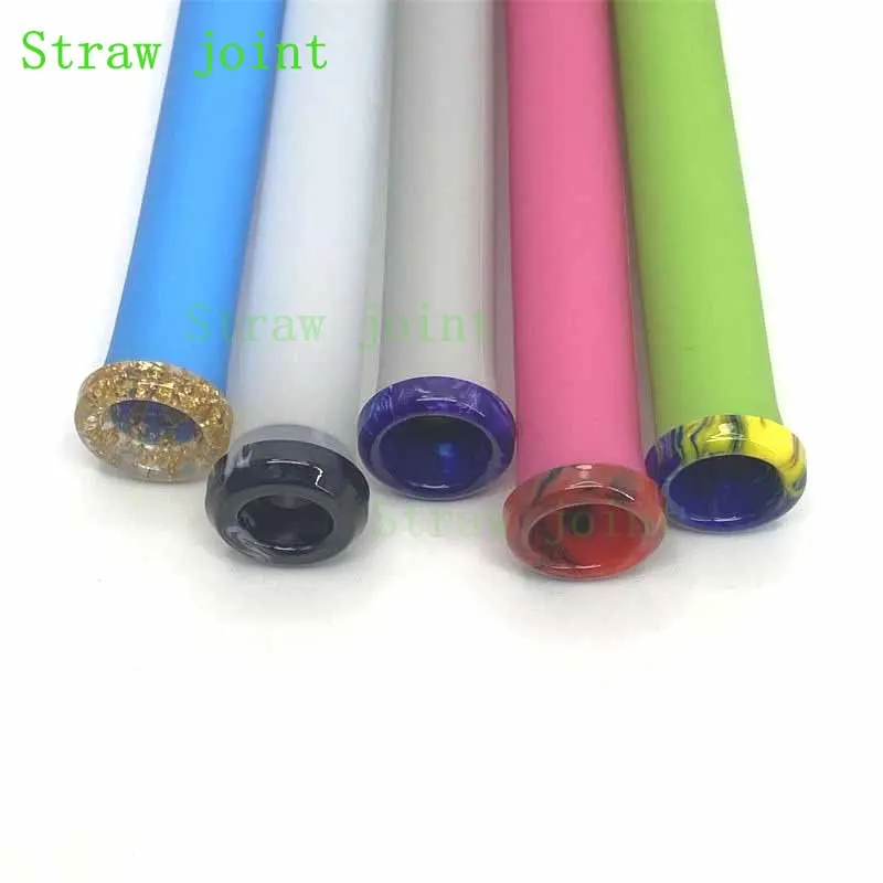 1PC Random Color 810 Short Profile M Without Rubber Ring Resin Straw Joint