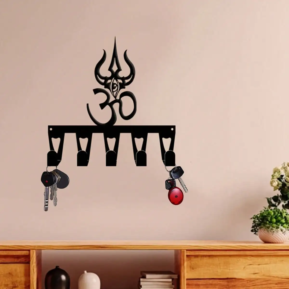 Minimalist 5 Hook Key Rack Multi Functional Iron Art Wall Decor Entryway Bedroom Hallway Bathroom Coffee Bar Gift Home Decor