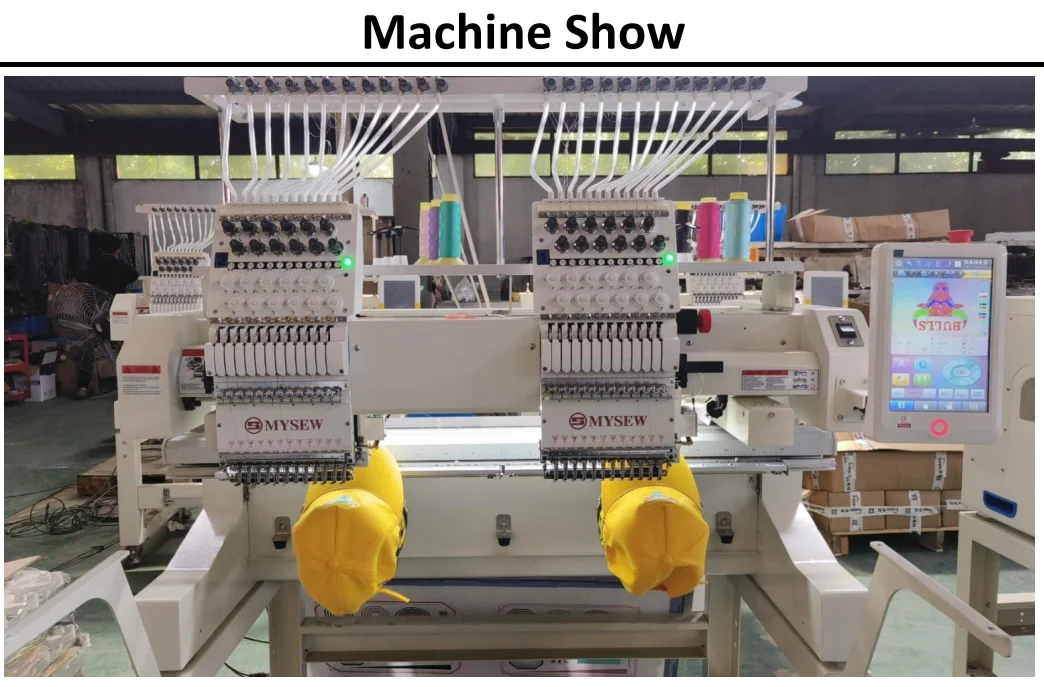 MYSEW MJS1202 التلقائي 12 إبرة 2 رئيس آلة التطريز المحوسبة الصناعية للملابس قبعات الملابس المسطحة تي شيرت