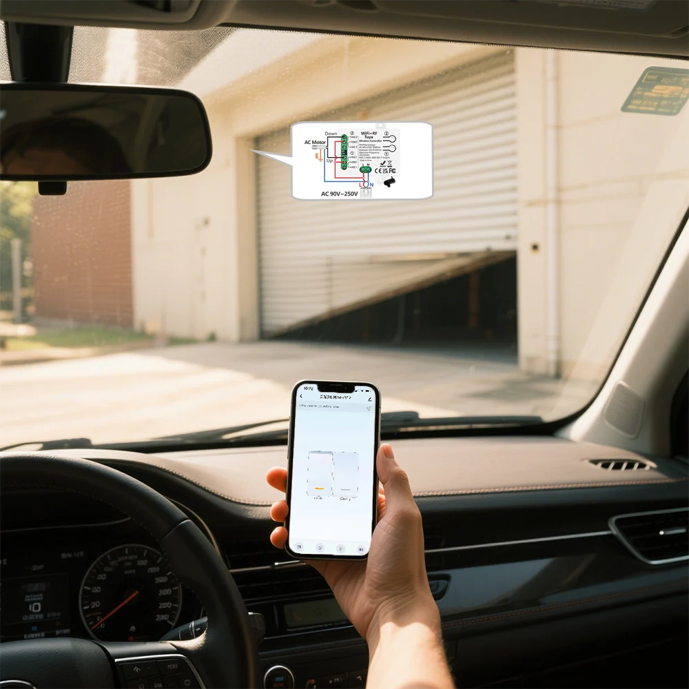 Inteligentny przełącznik WiFi RF Tuya AC 110V 220V 2-kanałowy przekaźnik bezpotencjałowy i bezprzewodowy pilot 433MHz współpracujący z Google Assistant, Alexa — zdjęcie produktu 5