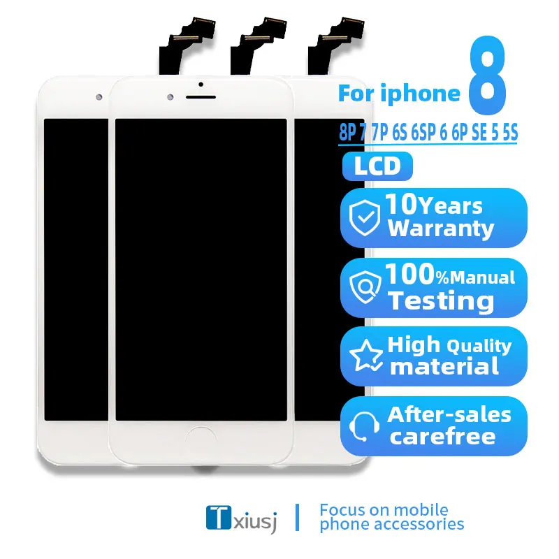 شاشة OLED LCD لهاتف iPhone 5 5s 6 6S 7 7P 8 8P LCD iPhone استبدال الشاشة 100% اختبار شاشة عرض عالية الجودة iPhone 7 8