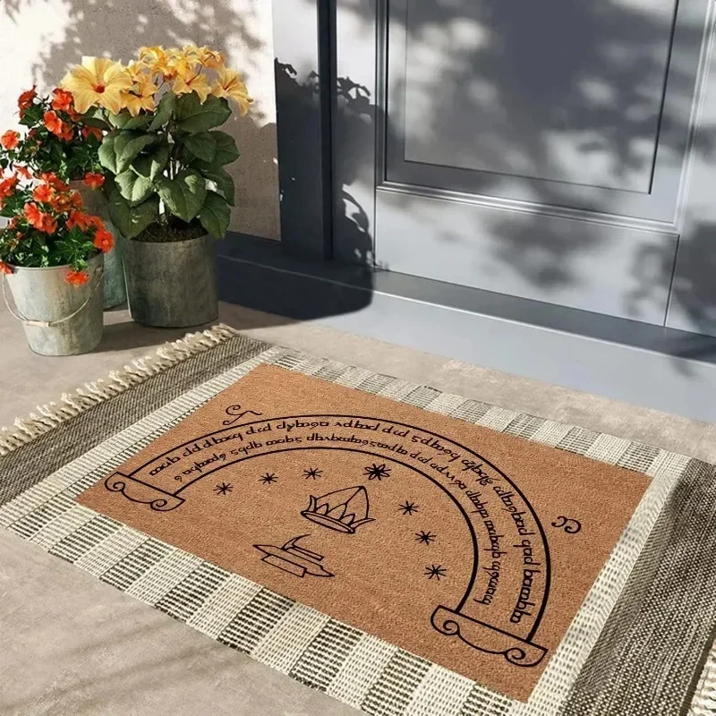 Letter Printing Simple Rug Interesting Door Mat Anti Slip Interior Porch Courtyard Home Decoration Carpet Beautiful and Humorous