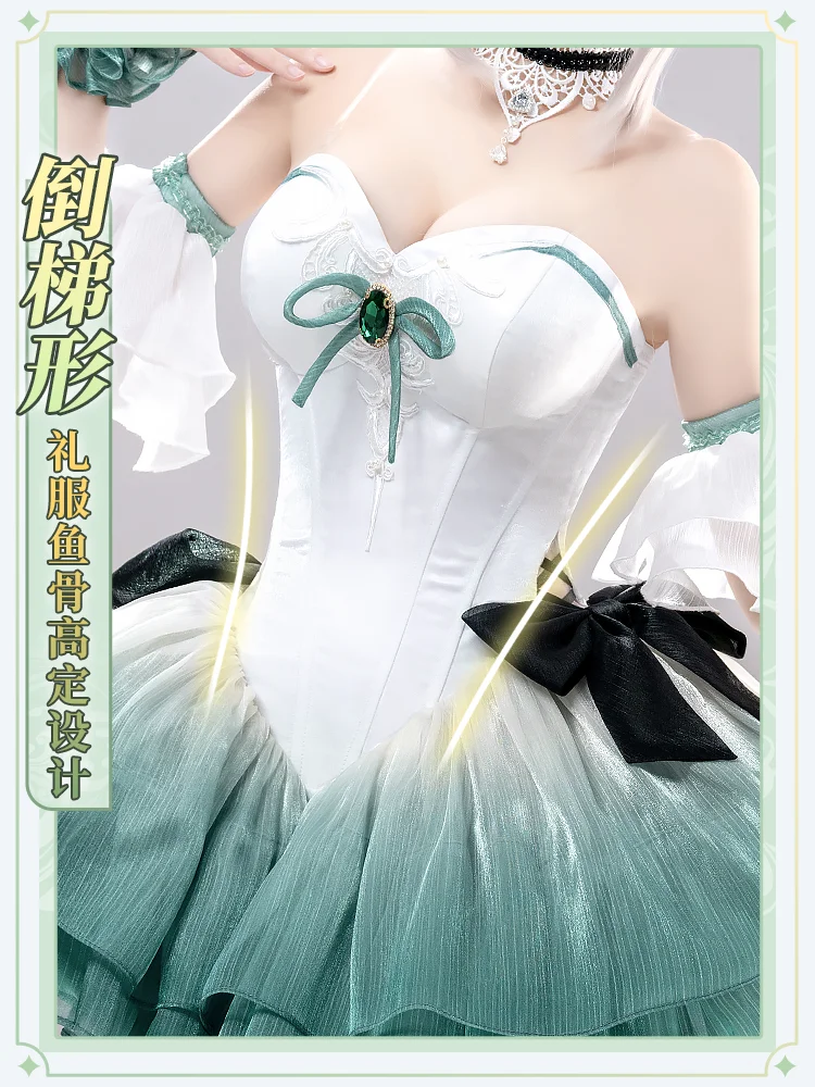 

COWOWO Genshin Impact Lynette Dress Cosplay Costume Cos Game Anime Party Uniform Hallowen Play Role Clothes Clothing