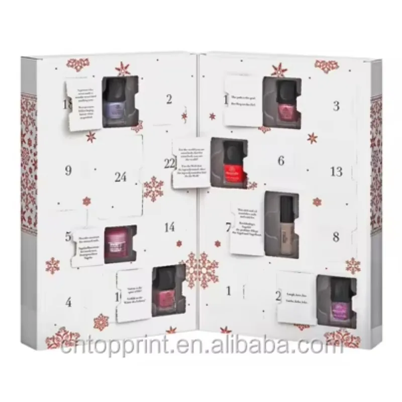 Customization.Adventskalender-Papierbox mit 24 Schubladen und Kunststoffschale