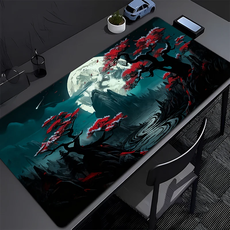 

Mouse Pad Gaming HD Mousepad With Stitched Edges Desk Mat Non-Slip Computer Red And Black Art Landscapes Keyboard Pad For Laptop