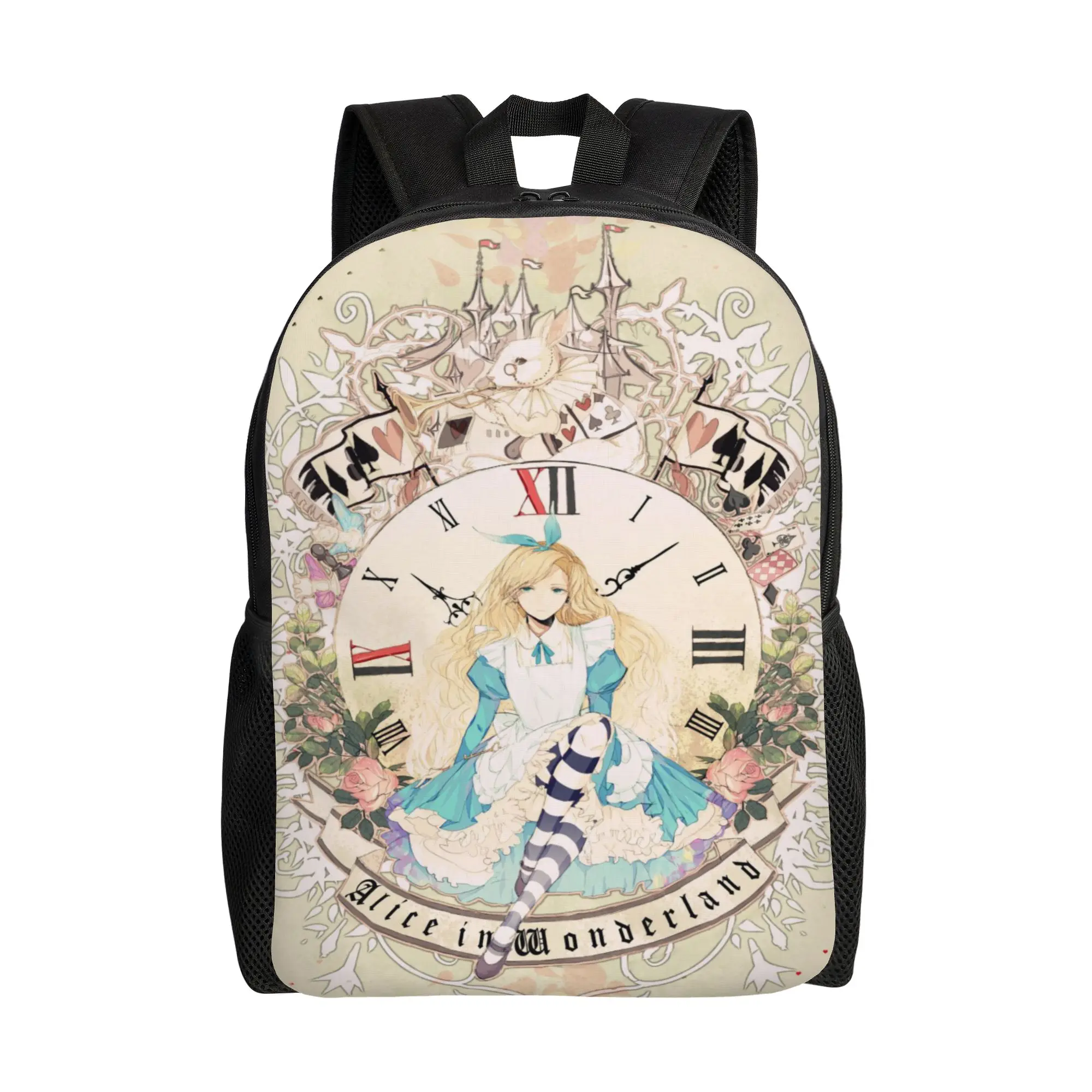 

1PC Backpack Disney fairy tale Daypack Alice in Wonderland Light School Zipper Closure Rucksack