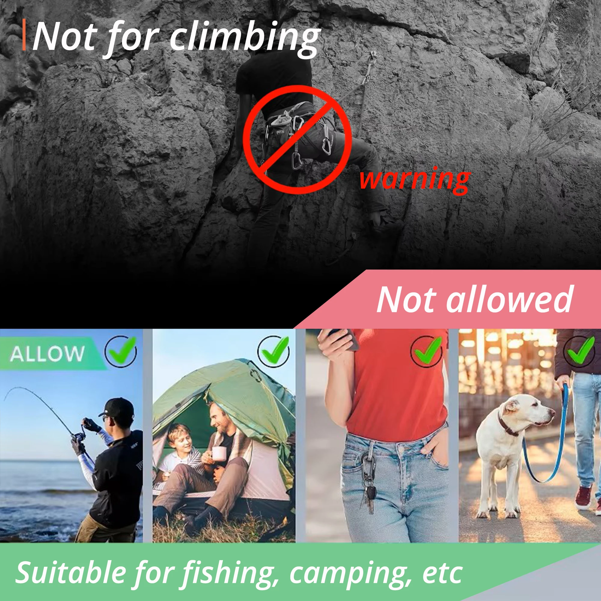 9mm Carabiner Spring Snap Hook Spring Link Hook Clip Hook D-ring Snap Hook Aluminum Backpack Hanging Keychain Not for Climbing