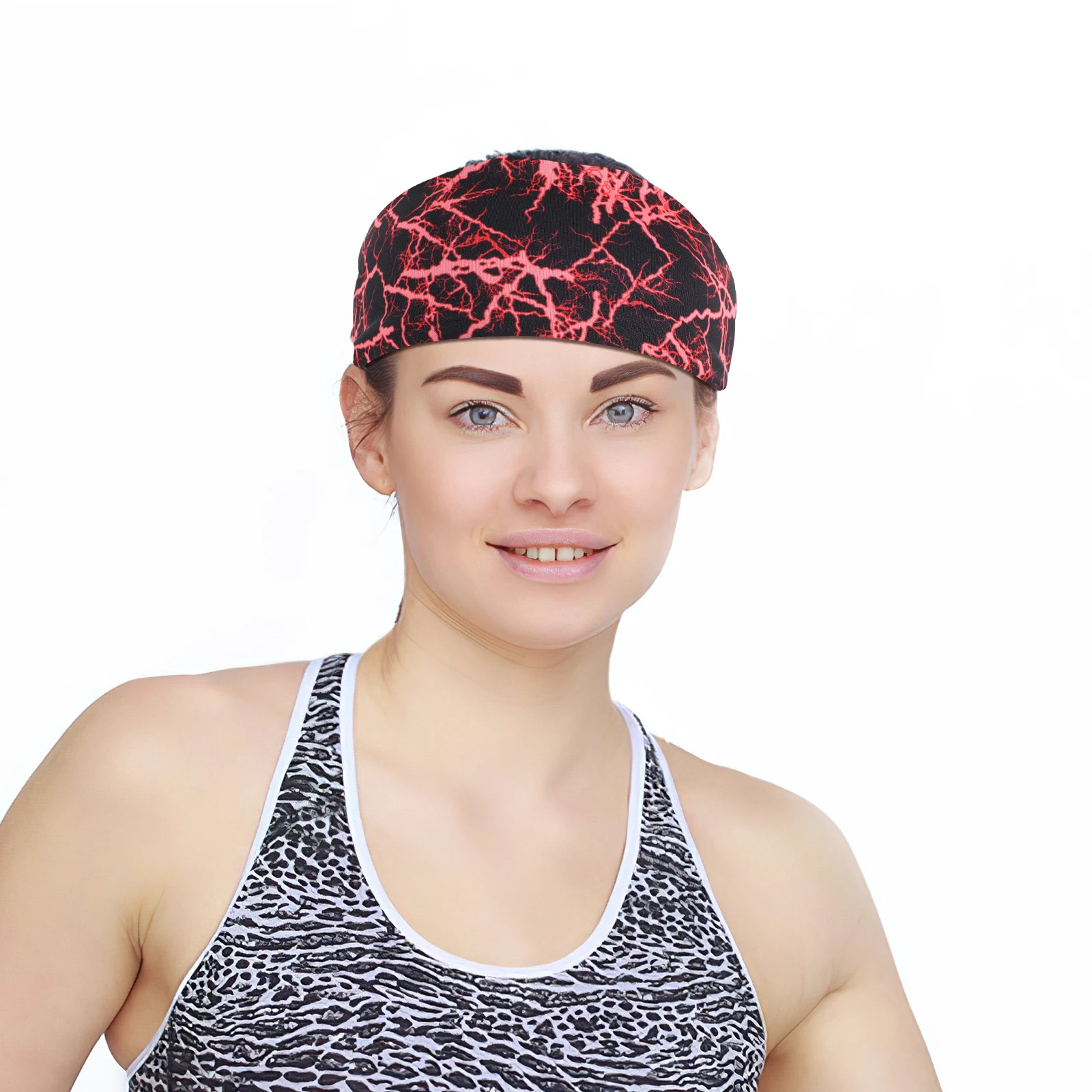 

Elastic Headband Gym Yoga Running Cycling Sweatbands Women Sweat Headband Red Sports Hairband Anti-Sweat