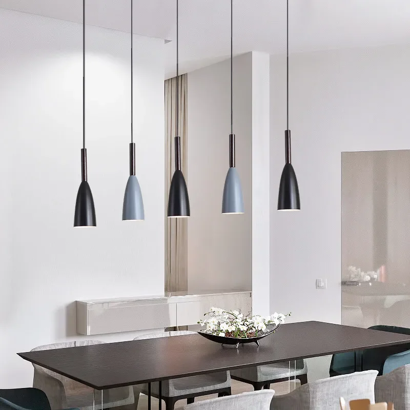 Modern Nordic Pendant Lights Simple Lamps Multicolor Minimalist Hanging Lamps E27 Edison Bulb for Kitchen Dining Bedroom