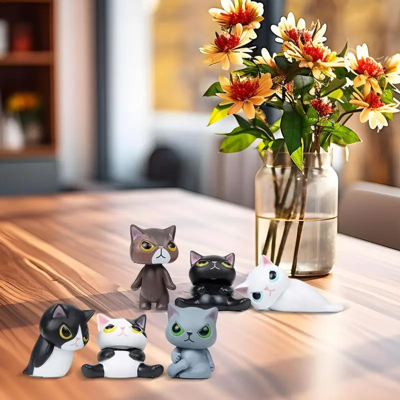 Miniatuur tuin katten vermomming kat ontwerp miniatuur mini kat beeldjes 6 stuks schattige mooie miniatuur katten voor kinderen verjaardag baby