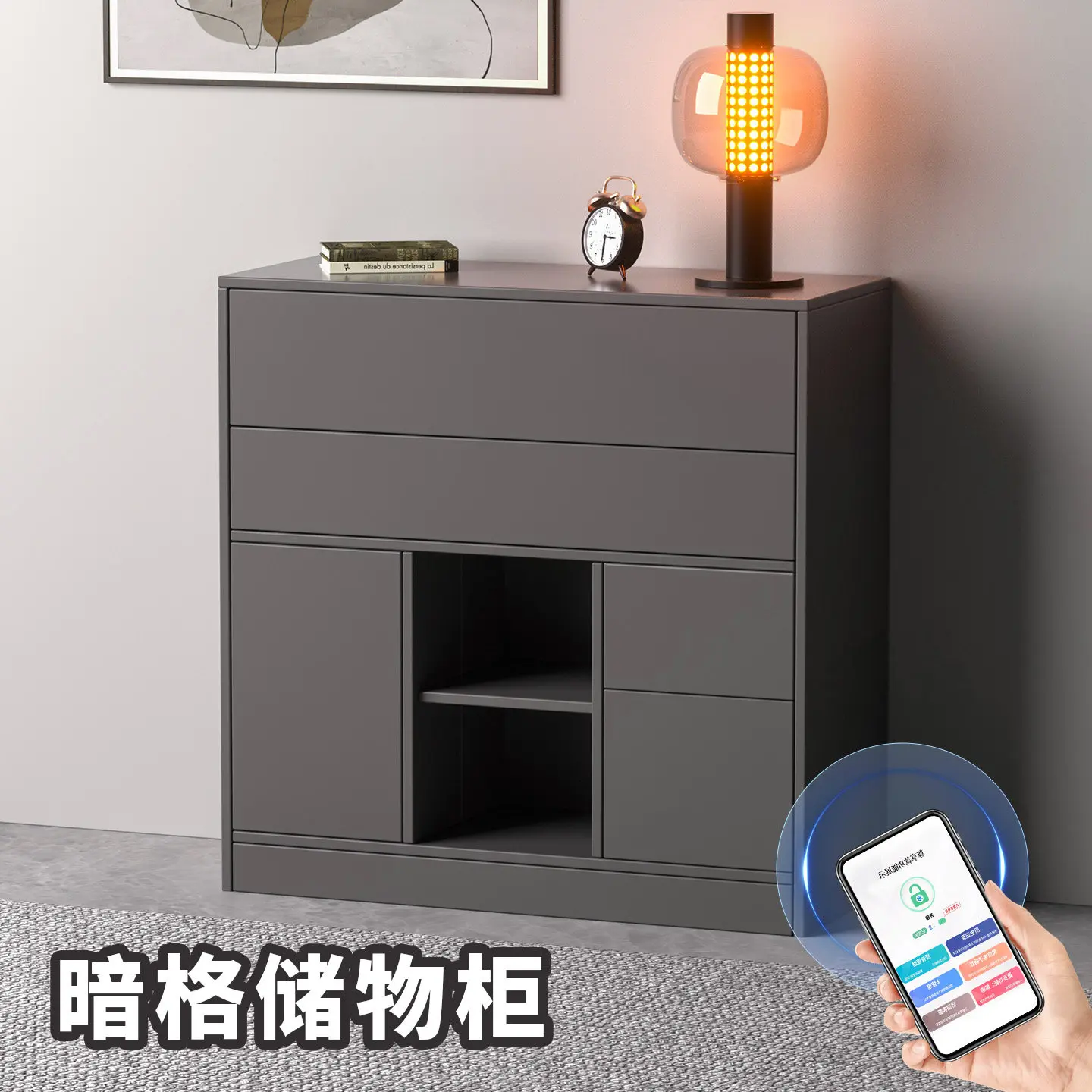 multifunctional hidden storage cabinet for home use with concealed drawer-style hidden compartment