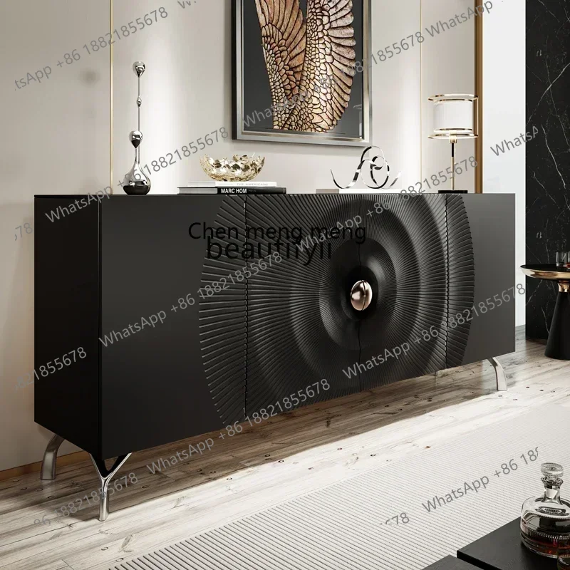 zq1 خزانة جانبية لتناول الطعام من الخشب الصلب الإيطالي مصممة لمدخل الفيلا الراقية خزانة كلاسيكية مزخرفة #4